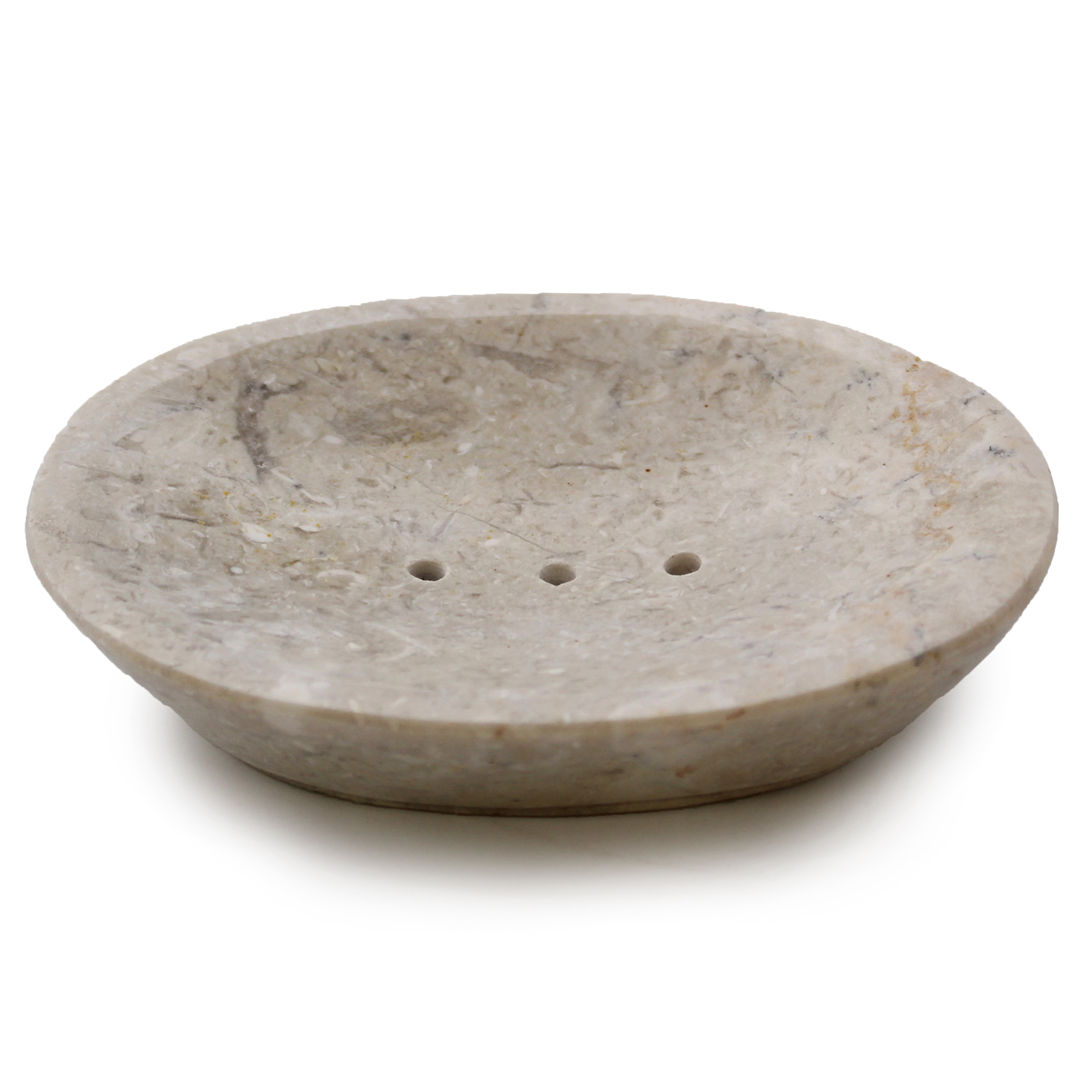 213737 Classic Oval Cream Marble Soap Dish Klasikinis ovalus marmurinis muilo dėklas „Cream Marble“ - Image 1
