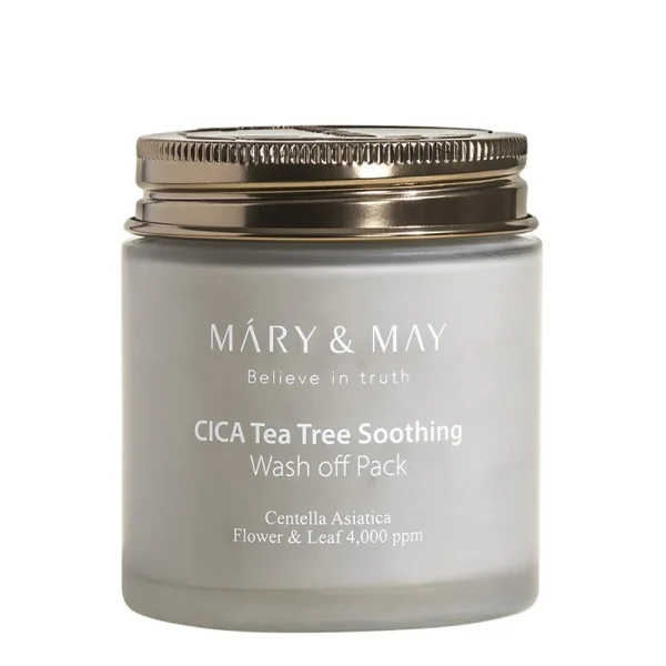 (2)Mary & May - Cica Tea Tree Soothing Wash Off Pack Mary & May - Cica Tea Tree Soothing Wash Off Pack - 125g Raminanti ir poras valanti nuplaunama kaukė 125 g - Image 1