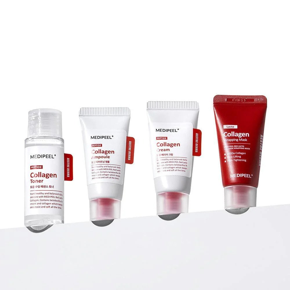 (52) Medi-peel - Red Lacto Collagen Skin Care Trial Kit2 Medi-peel - Red Lacto Collagen Skin Care Trial Kit Red Lacto Collagen Odos Priežiūros Mini Rinkinys (Trial Kit) - Image 1